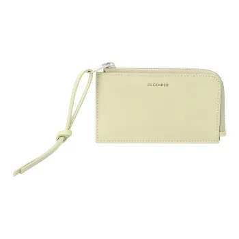 JIL SANDER Leather Coin Purse Men's Light Green