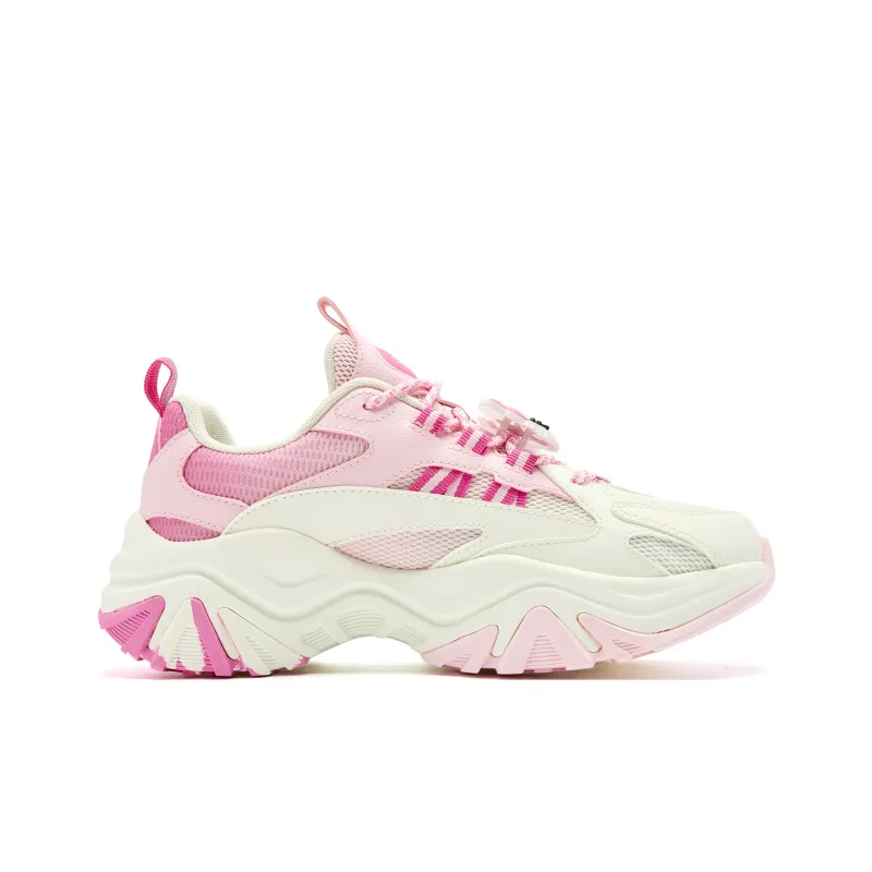 PINK PANTHER x QIAODAN Height Increasing Balance Lightweight Low Top Casual Shoes Women's Ivory White Blue Pink-1