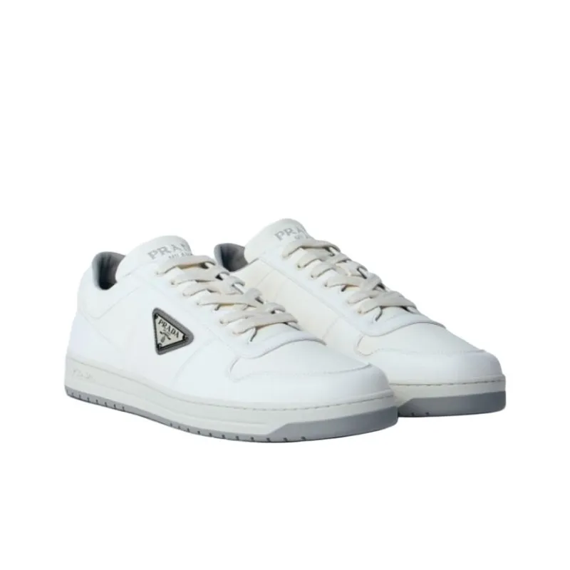PRADA Low Top Skateboard Shoes Men's White-2