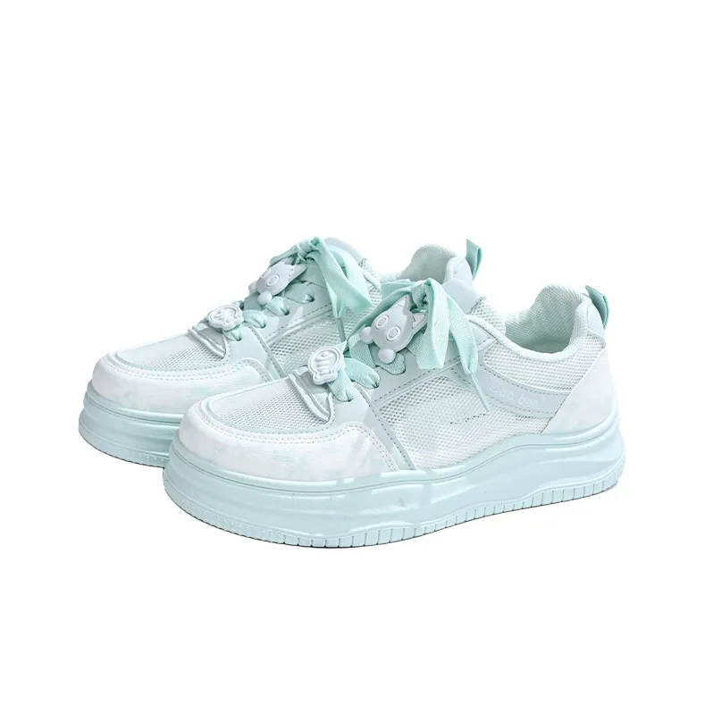 RENBEN Lightweight, Breathable, And Slip Resistant Low Top Skateboard Shoes Women's Blue-2