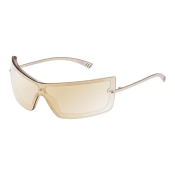 Le Specs Metal Plastic Irregular Shape Sunglasses Unisex Gold