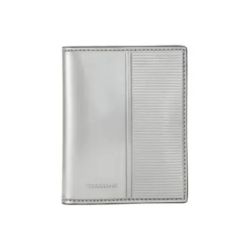 FERRAGAMO Calfskin Card Holder Men's Silver