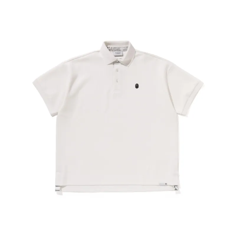 BAPE BLACK Paisley Placket Polo Shirt-0