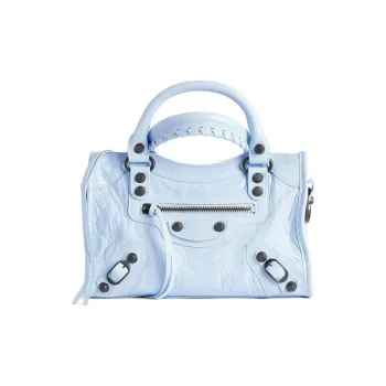 Balenciaga Le City Lambskin One Shoulder Handbag Mini Women's Cloud Blue