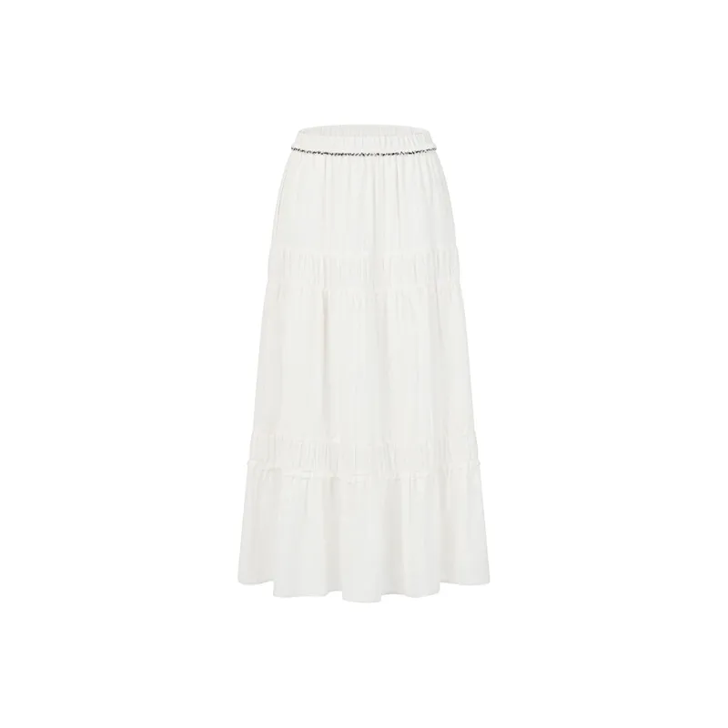RARE Casual Long Skirts Women's White-0