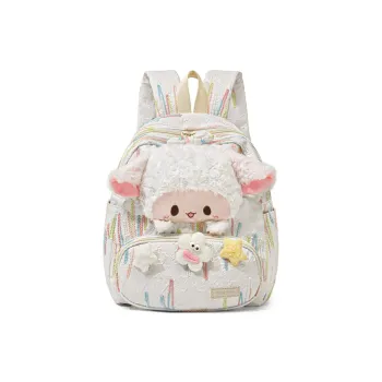 CinvaiKrose Fabric Backpack Travel Bag Trumpets Women's White Rainbow