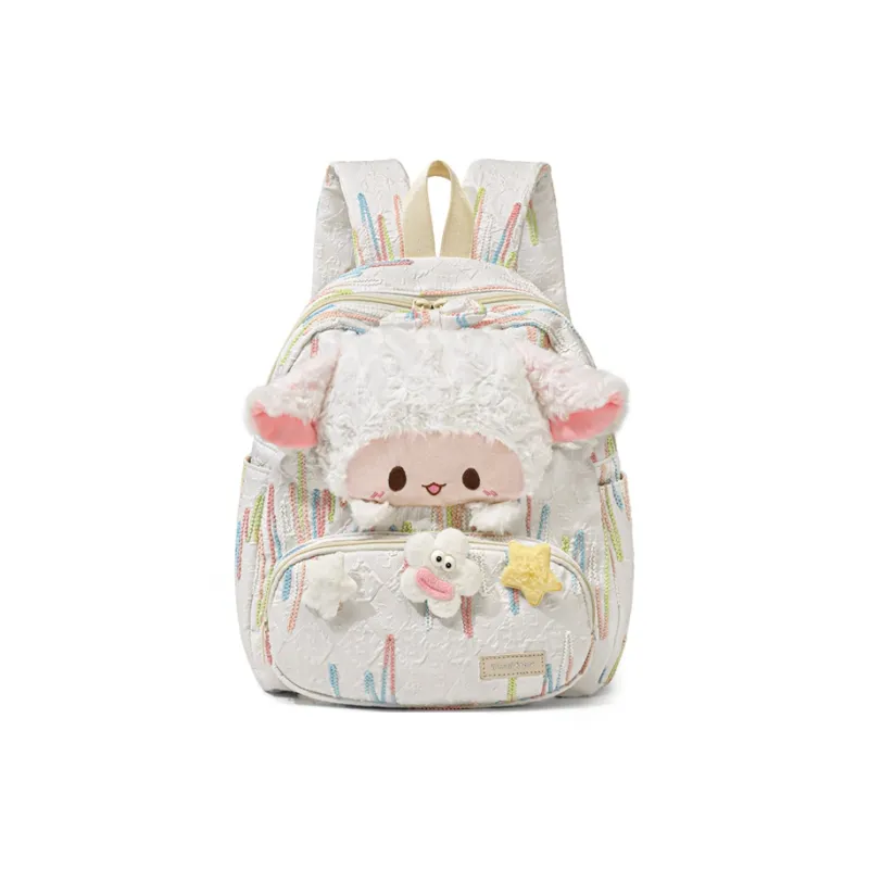 CinvaiKrose Fabric Backpack Travel Bag Trumpets Women's White Rainbow-0