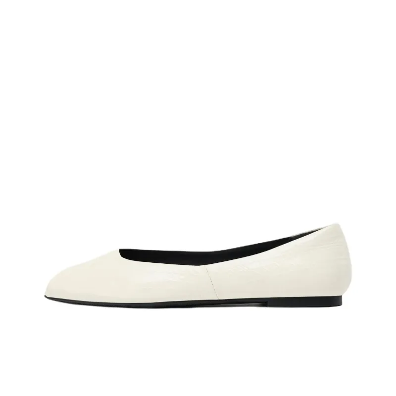 ZARA Casual Single Shoes 1cm Women's White-0