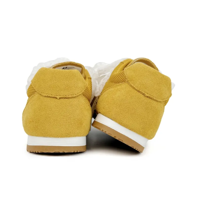 Warrior Breathable Balance Height Increasing Low Top Casual Shoes Women's Yellow-4
