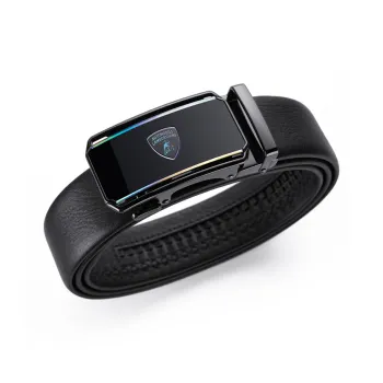 Automobili Lamborghini Cow Leather Belts Men's Width 3.5cm