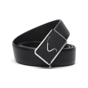 Satchi Cow Leather Belts Men's Black 3.4cm