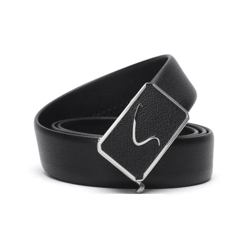 Satchi Cow Leather Belts Men's Black 3.4cm-0