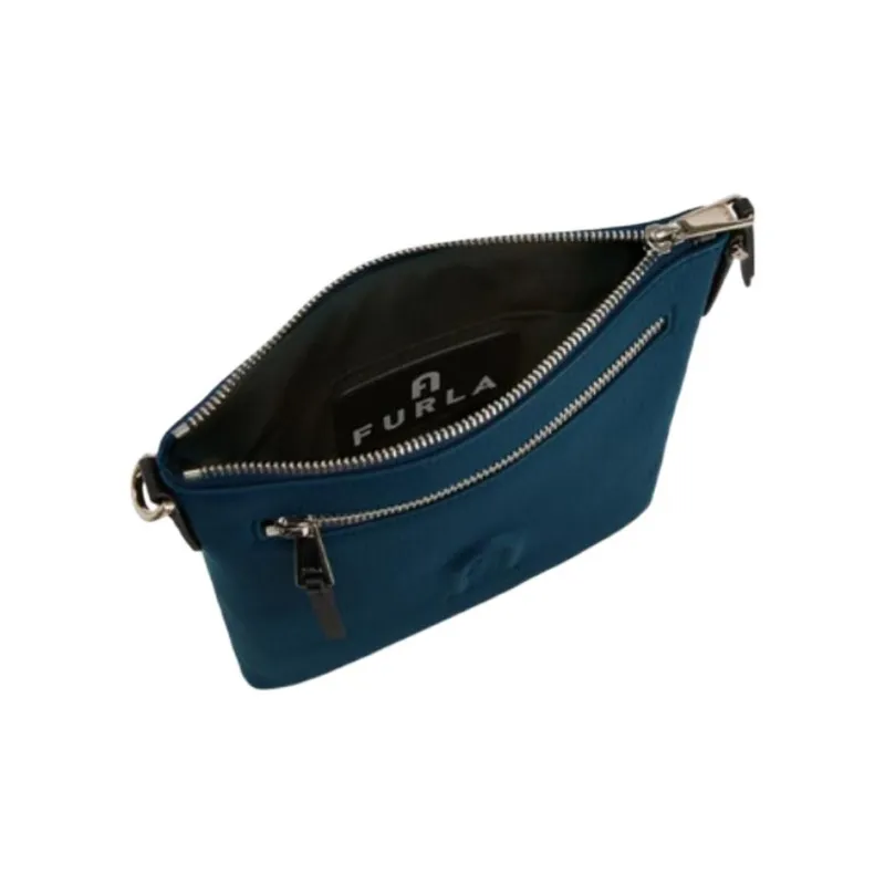 Furla Man Cosmo Calfskin Messenger Bag Shoulder Bag Crossbody Bag Mini Men's Blue-2