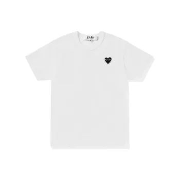 COMME DES GARCONS SHIRT Emblem Rhinestone Heart T-Shirt