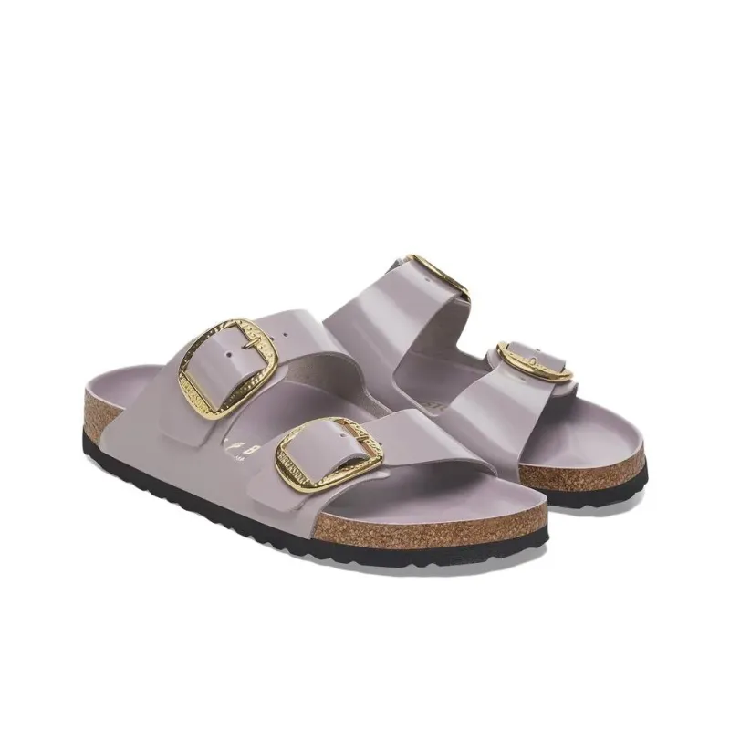 Birkenstock Arizona Big Buckle Abrasion Resistant Slide Slippers Women's Light Purple Regular Loose Fit-2