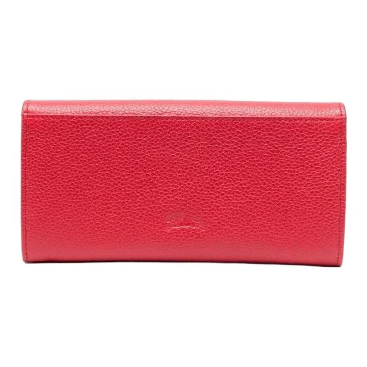 LONGCHAMP Le Foulonné Leather Wallet Women's Red-1