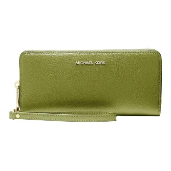 MICHAEL KORS Jet Set Leather Wallet Tubas Women's Green Plates