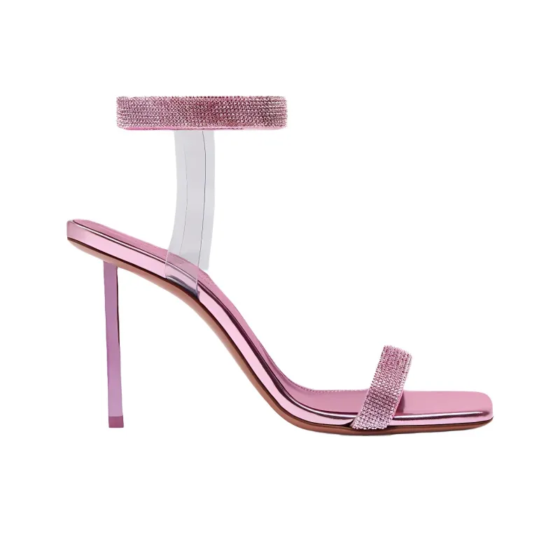 AMINA MUADDI Rih One Strap Sandals 9.5cm Women's Light Pink-1