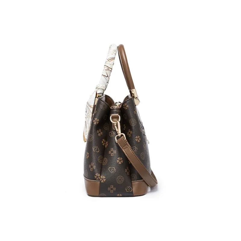 RED DRAGONFLY PVC One Shoulder Handbag Unisex Coffee-3