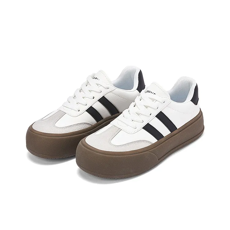 DAPHNE Low Top Skateboard Shoes Women's White Gray-5