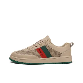 TROADLOP Slip Resistant And Breathable Low Top Skateboard Shoes Men's Beige Green