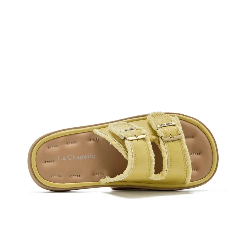 La Chapelle Slip Resistant Quick Dry Slide Slippers Women's Yellow-2
