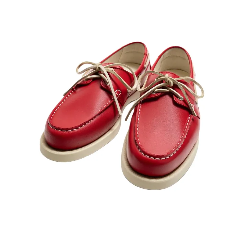 ZARA Boat Shoes Men Red-2