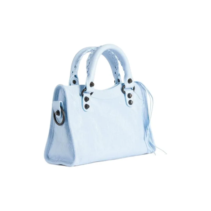 Balenciaga Le City Lambskin One Shoulder Handbag Mini Women's Cloud Blue-3