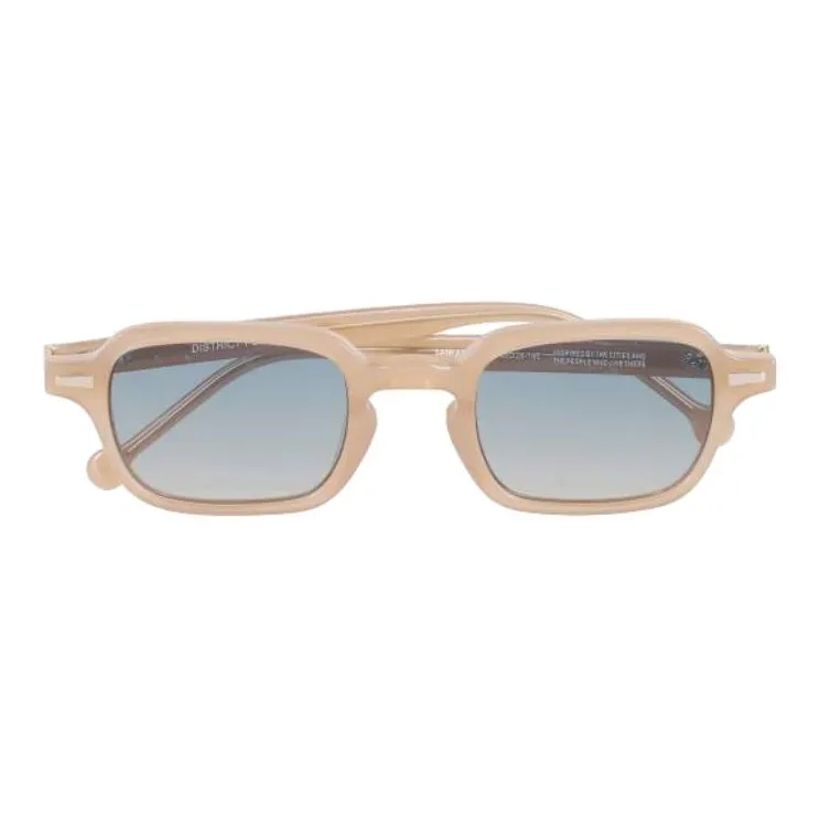 District Vision Acetate Rectangular Sunglasses Unisex Beige-0