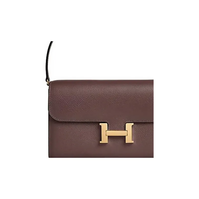 HERMES Constance To Go Evercolor Leather Wallet, Handheld, Shoulder Bag Women's 44 Moka Mocha-3