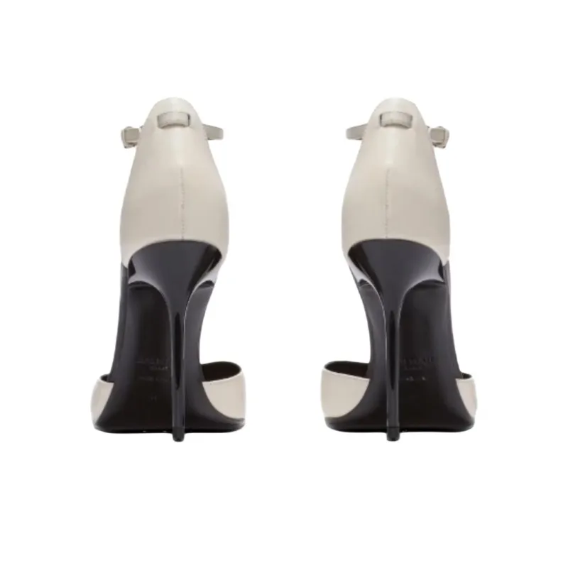 BALMAIN Slim Heel High Heels 9.5cm Women's White-4
