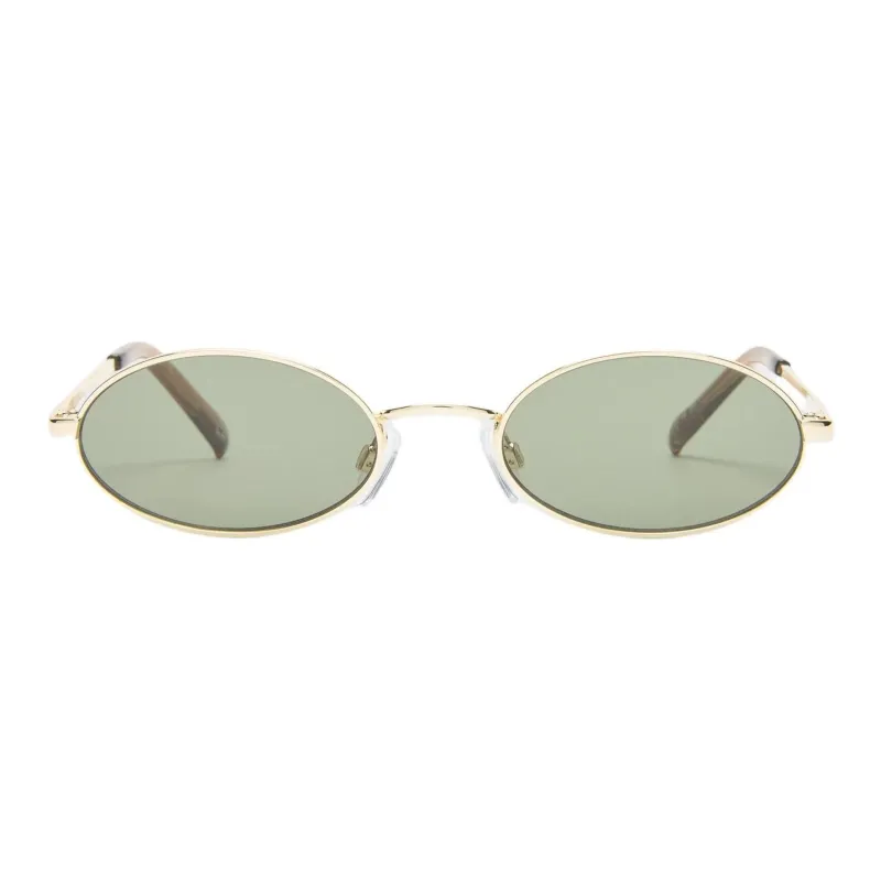 Le Specs Metal Oval Sunglasses Women's Gold-1