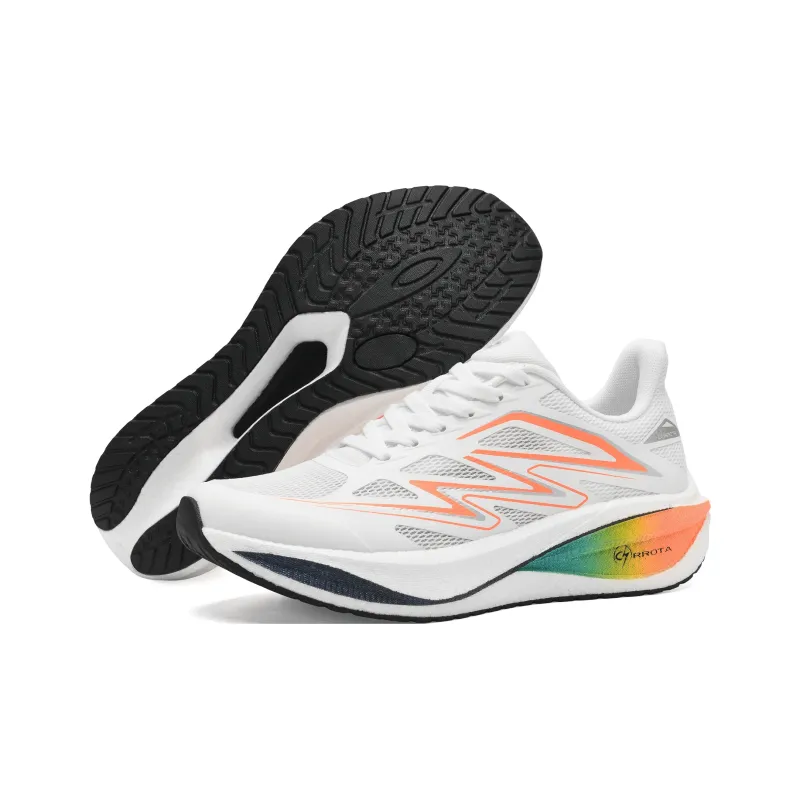 CHRROTA Low Top Running Shoes Unisex Orange Silver Flash-4