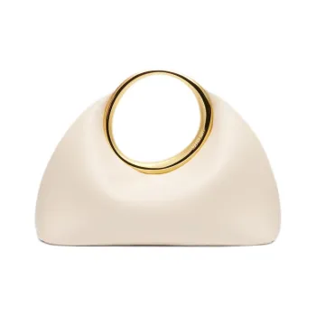 Jacquemus Calfskin Handbag Trumpets Women's Light Ivory