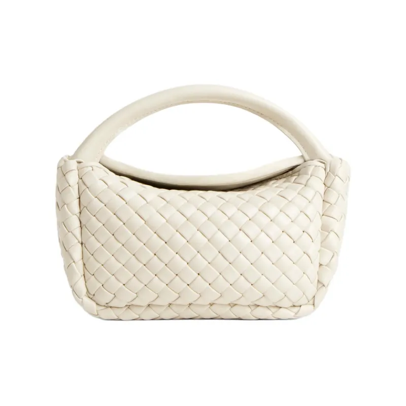 Bottega Veneta Lambskin Shoulder Bag, Crossbody Bag, Handbag Trumpets Women's White-0