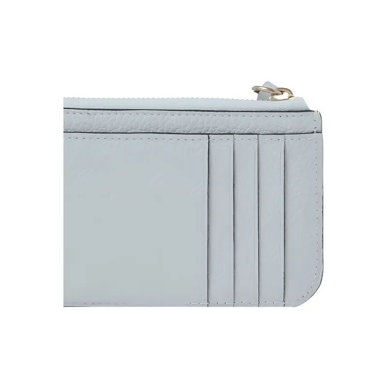 Chloe Alphabet Grained Calfskin Coin Purses Wallets Small Size Women's Ice Blue-4