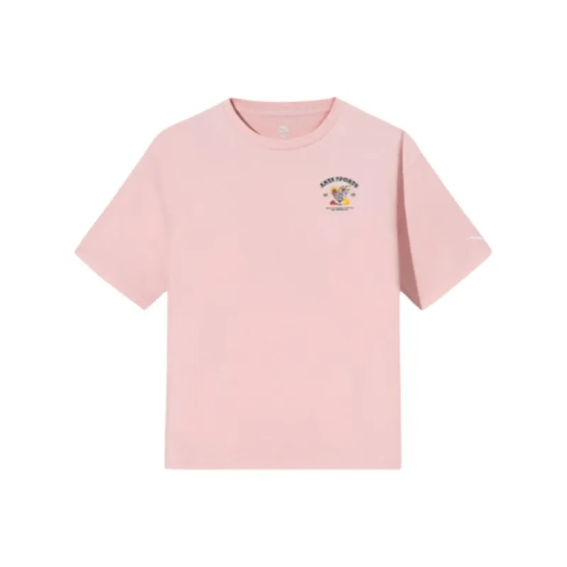 Anta Life Collection T Shirt Women's Peach Water Powder-0