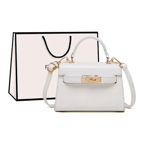 15 MINS Synthetic Leather Kelly Bag, Shoulder Bag, Crossbody Bag, Handbag Regular Women's Pink/White/Black