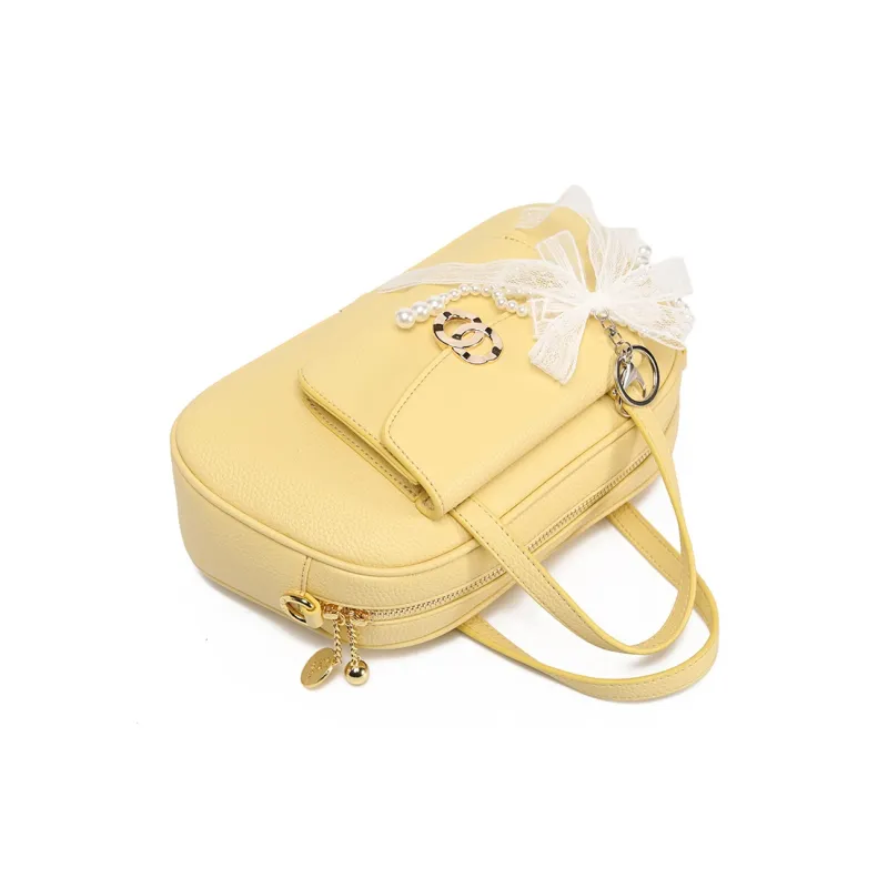 MISS GAIL Synthetic Leather Shoulder Bag, Crossbody Bag, Handbag Regular Women's Yellow/Blue-7