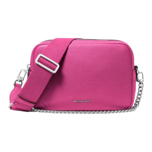 MICHAEL KORS Bryant Litchi Grain Leather Crossbody Bag, Shoulder Bag Medium Size Women's Berry Red