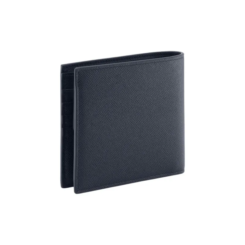 BVLGARI Calfskin Wallet Men's Blue-1