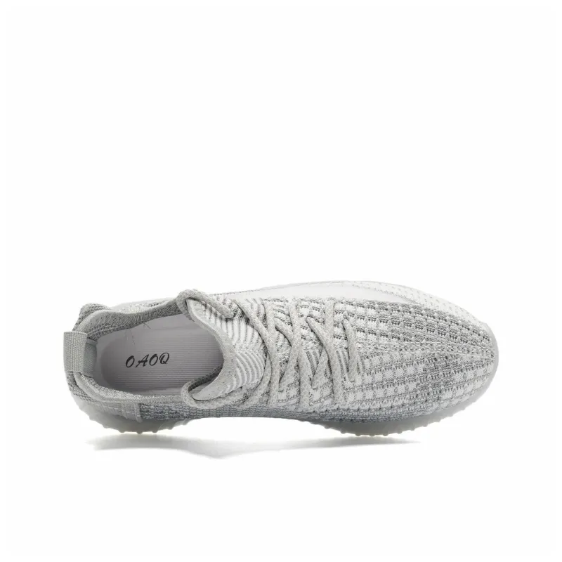 OAOQ Cushioning Height Increasing Abrasion Resistant Lightweight Slip Resistant Low Top Casual Shoes Unisex-4