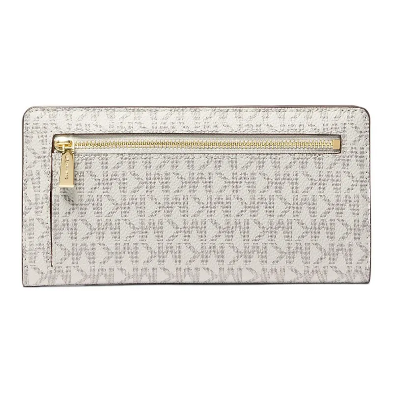 MICHAEL KORS Bryant Coated Canvas Wallet Tubas Women's Vanilla & Acorn-1