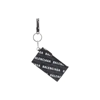 Balenciaga Coated Canvas Card Holder Men's Black/White
