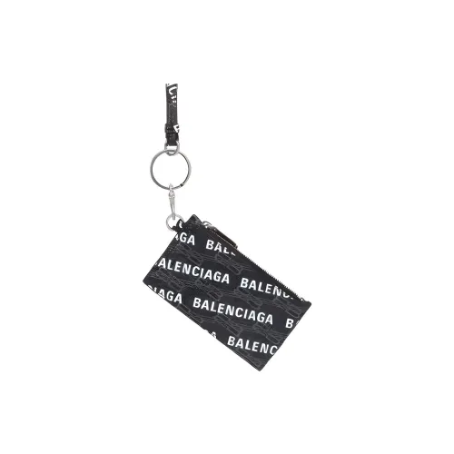 Balenciaga Coated Canvas Card Holder Men's Black/White