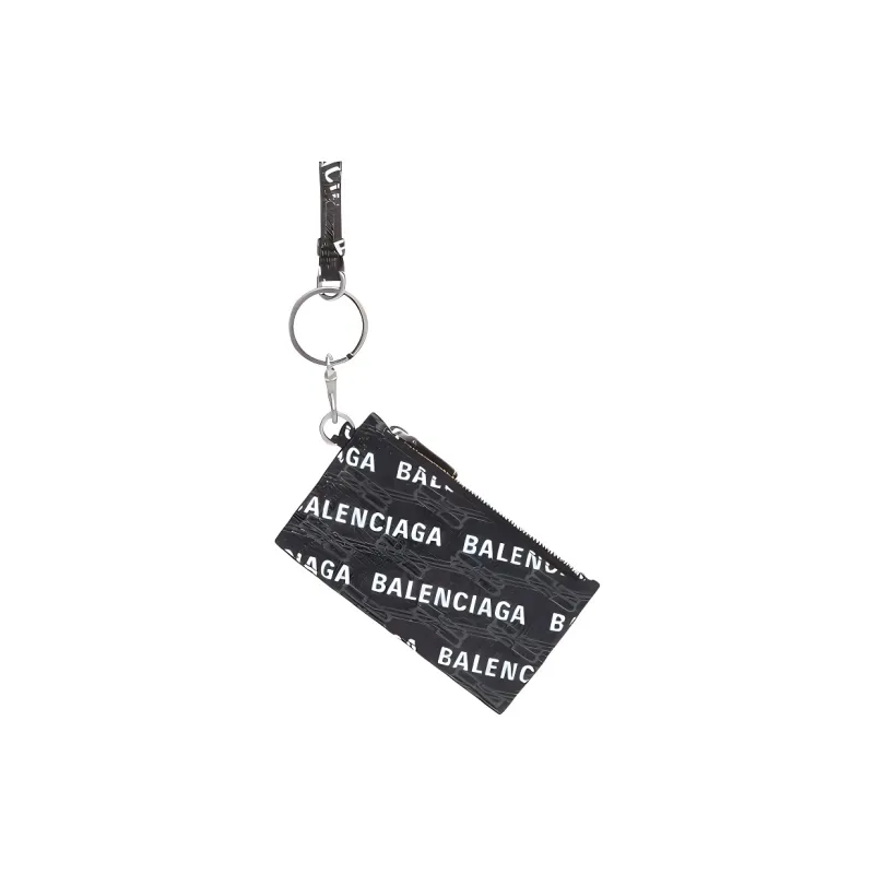 Balenciaga Coated Canvas Card Holder Men's Black/White-0