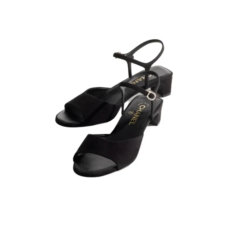 CHANEL Coco Beach 25M One Strap Sandals 3.5cm Women's Black-2