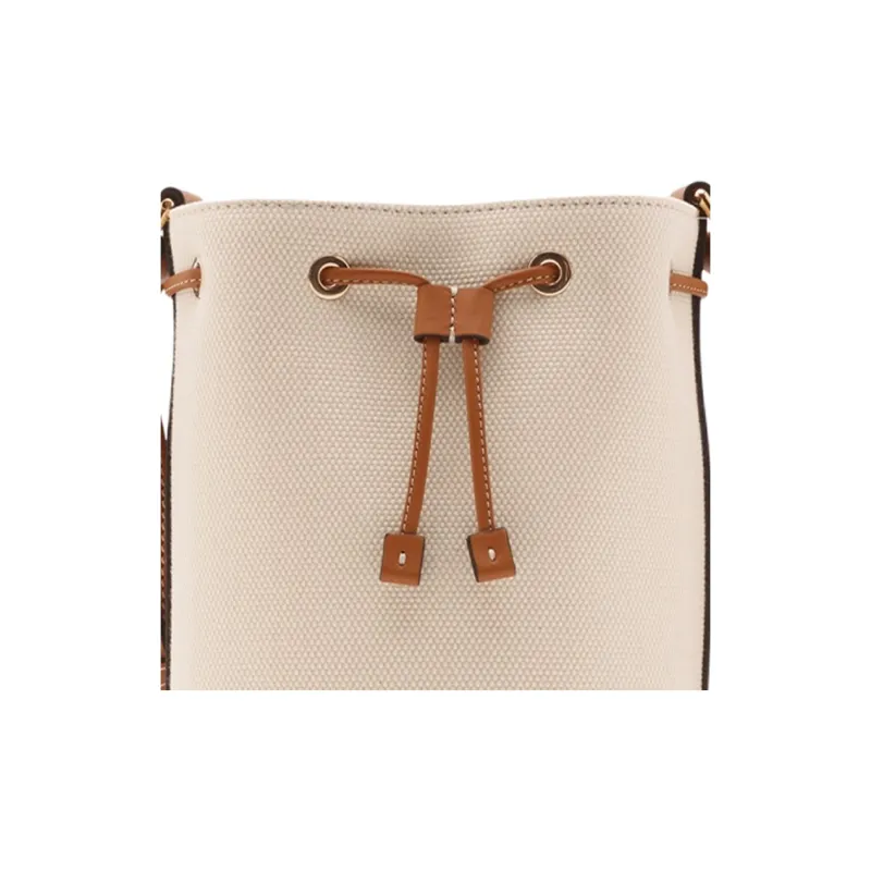 Burberry Cotton Canvas Bucket Bags Shoulder Bag Crossbody Bag Mini Women's Natural Tawny-4