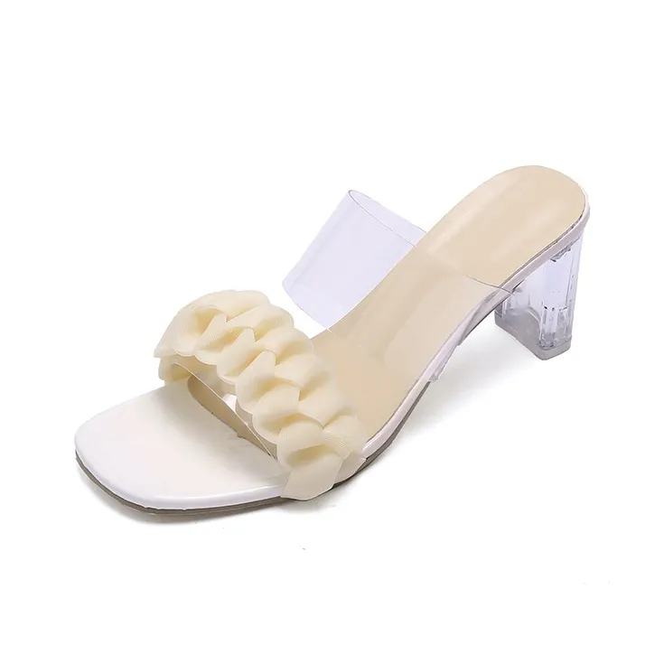 TADSW Rubber Sole Abrasion Resistant Slide Slippers Women's Ecru-0