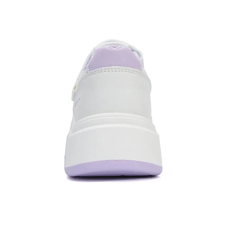 Warrior Anti Slip Wear Resistant Low Top Casual Shoes Women's Beige Purple-2